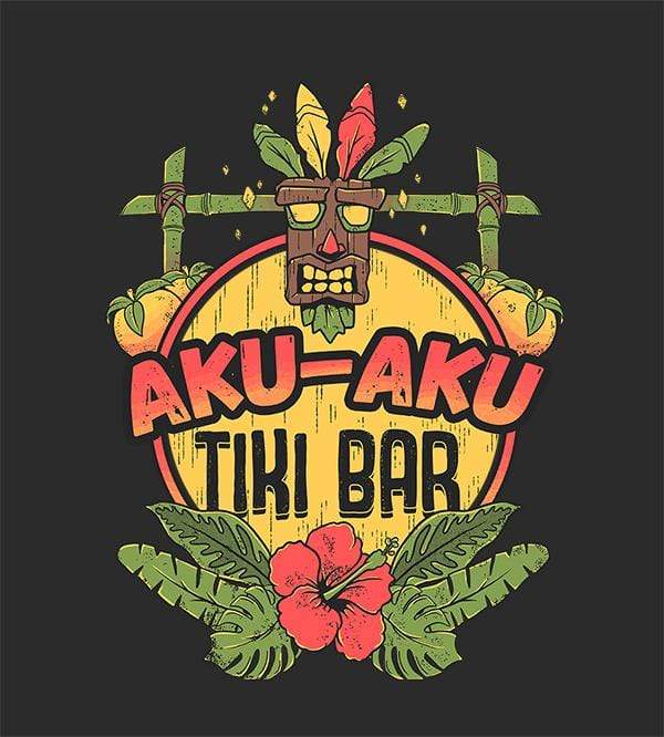Aku Aku Tiki Bar T-Shirts by Ilustrata - Pixel Empire