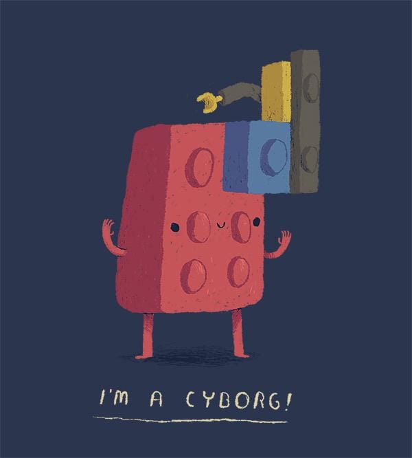 Lego Cyborg T-Shirts by Louis Roskosch - Pixel Empire