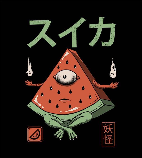 Yokai Watermelon Hoodies by Vincent Trinidad - Pixel Empire