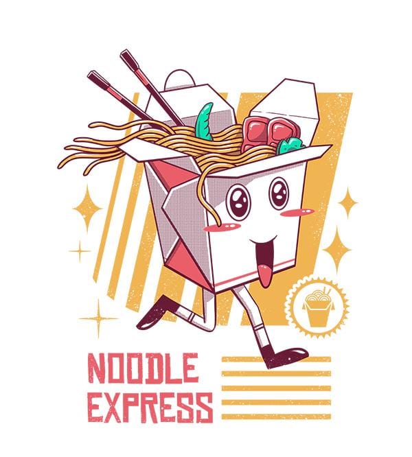 Noodle Express T-Shirts by Vincent Trinidad - Pixel Empire