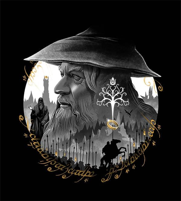The Grey Wizard T-Shirts by Vincent Trinidad - Pixel Empire