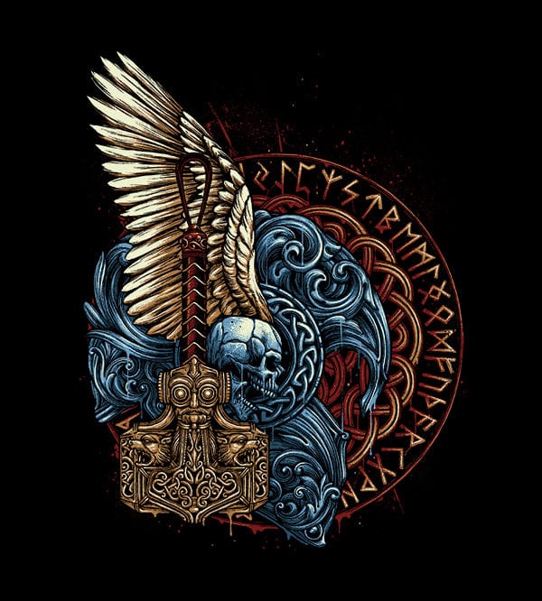 Emblem Of Thunder Hoodies by Glitchy Gorilla - Pixel Empire