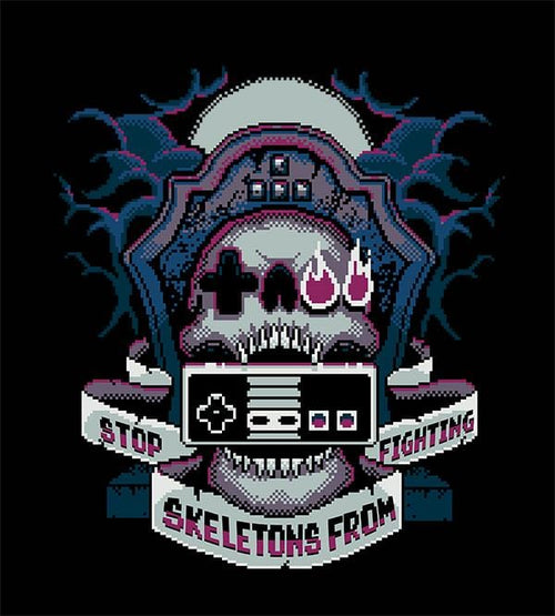 8-Bit SSFF Hoodies by Stop Skeletons From Fighting - Pixel Empire