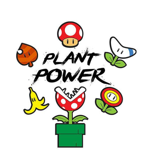 Plant Power White T-Shirts by Edge Fitness - Pixel Empire