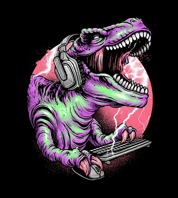 Dino Rage Hoodies by Glitchy Gorilla - Pixel Empire