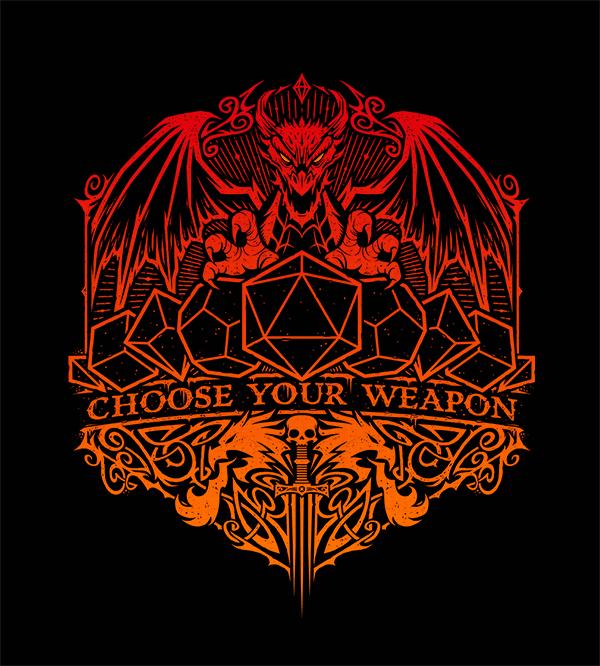 Choose Your D&d Weapon T-Shirts by StudioM6 - Pixel Empire