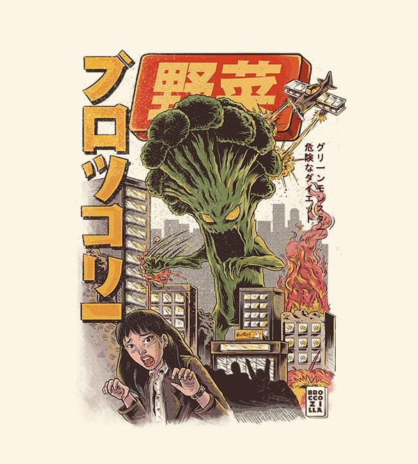 Broccozilla Hoodies by Ilustrata - Pixel Empire