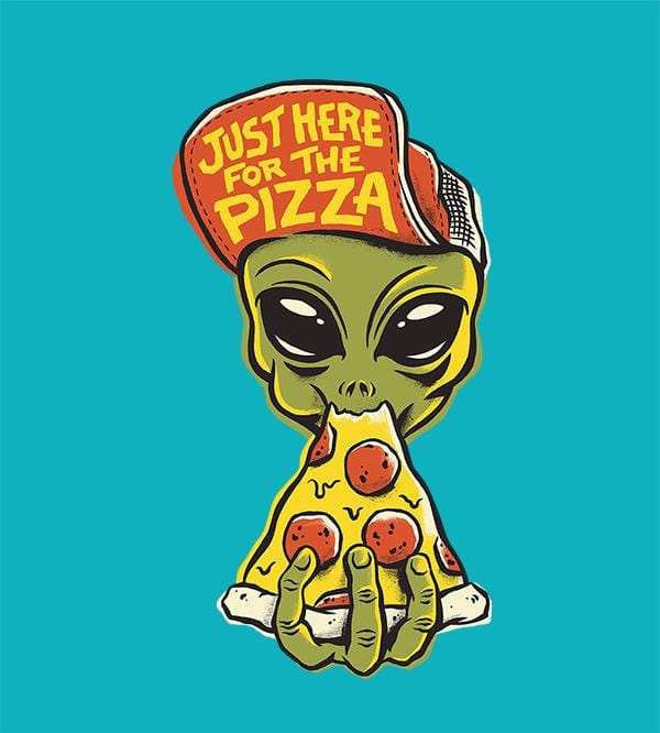 Here For Pizza Hoodies by Chris Phillips - Pixel Empire