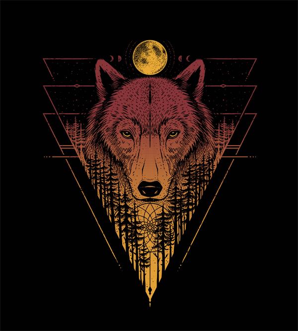 Wild Wolf T-Shirts by StudioM6 - Pixel Empire