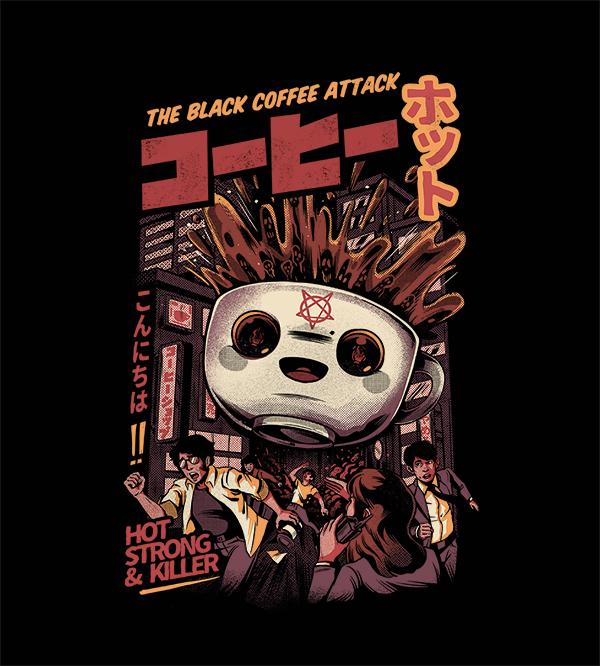 The Black Coffee Attack Hoodies by Ilustrata - Pixel Empire