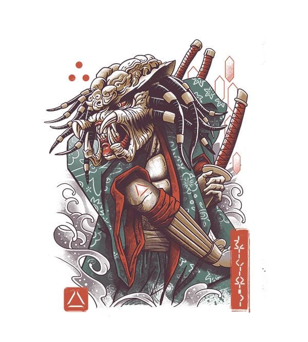 Samurai Predator T-Shirts by Vincent Trinidad - Pixel Empire