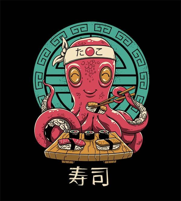 Octo Sushi Hoodies by Vincent Trinidad - Pixel Empire