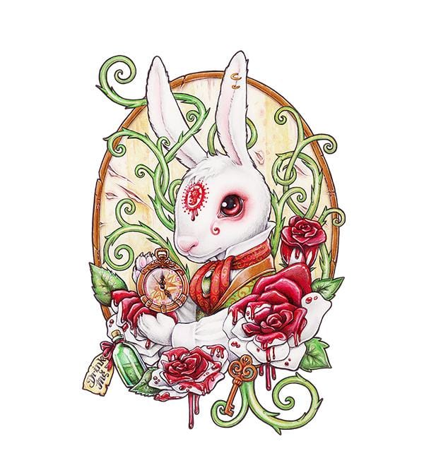 White Rabbit T-Shirts by Medusa Dollmaker - Pixel Empire