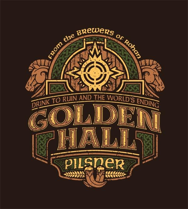 Golden Hall Pilsner Hoodies by Cory Freeman Design - Pixel Empire