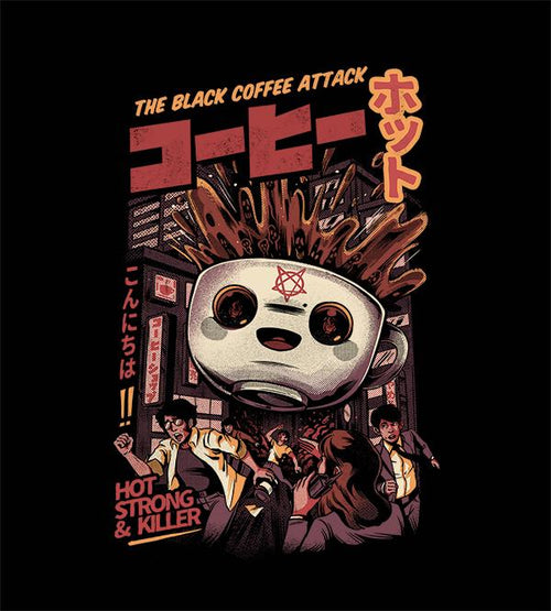The Black Coffee Attack T-Shirts by Ilustrata - Pixel Empire