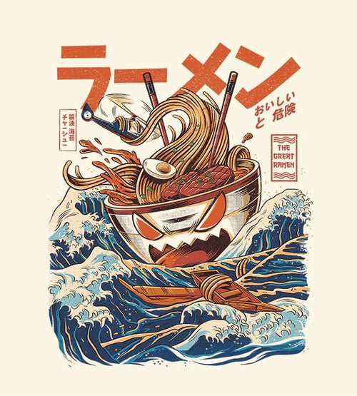 Great Ramen Off Kanagawa T-Shirts by Ilustrata - Pixel Empire