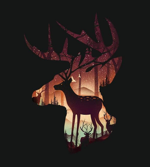 Deer Forest T-Shirts by Dan Elijah Fajardo - Pixel Empire