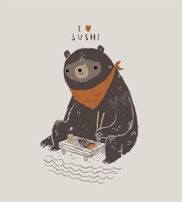Sushi Bear Hoodies by Louis Roskosch - Pixel Empire