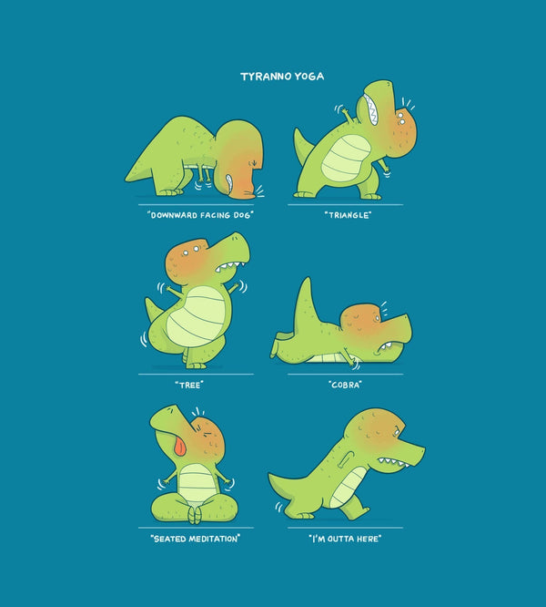 T-Rex Yoga T-Shirts by Anna-Maria Jung - Pixel Empire