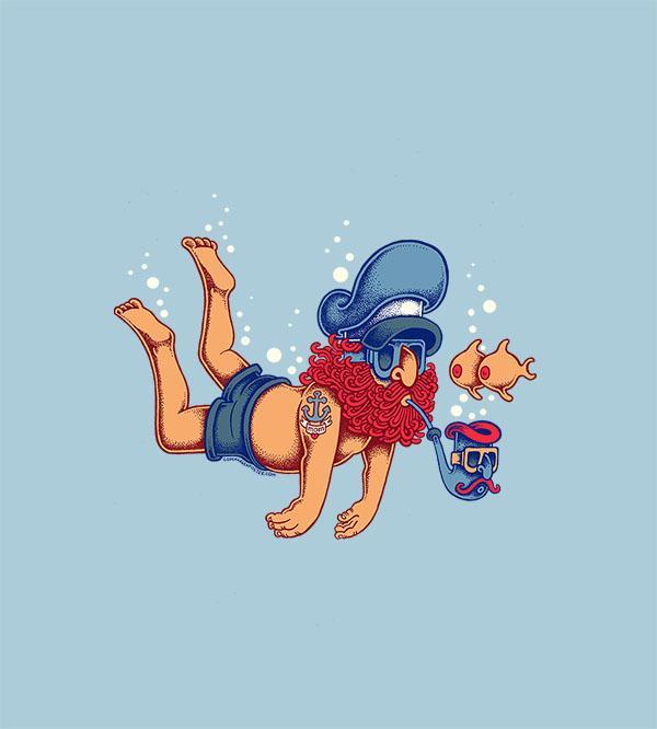 Diver T-Shirts by Copenhagen Poster - Pixel Empire