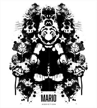 Mario Ink Blot Hoodies by Barrett Biggers - Pixel Empire