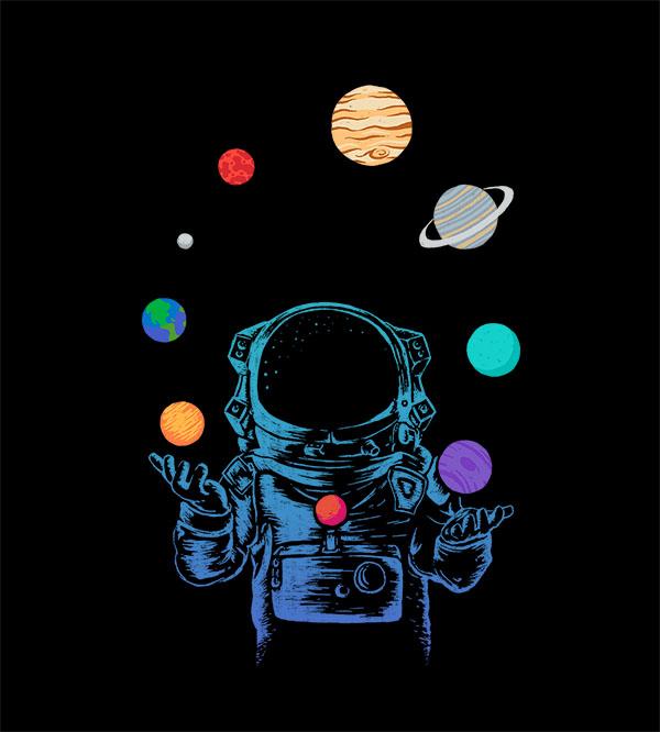 Space Juggler Hoodies by Daniel Teres - Pixel Empire