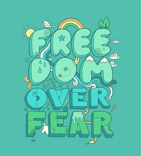 Freedom Over Fear Hoodies by Rick Crane - Pixel Empire