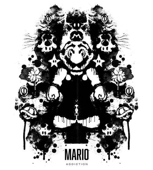 Mario Ink Blot T-Shirts by Barrett Biggers - Pixel Empire