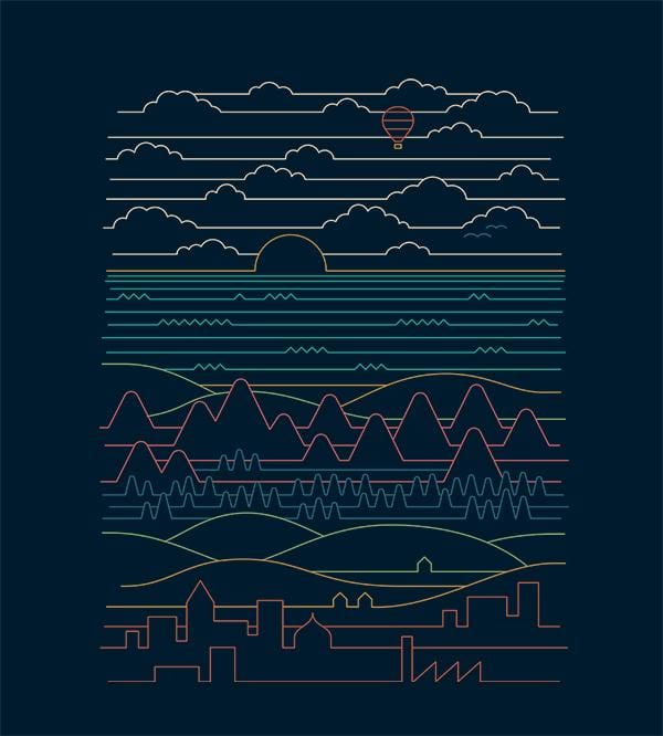 Linear Landscape Hoodies by Rick Crane - Pixel Empire
