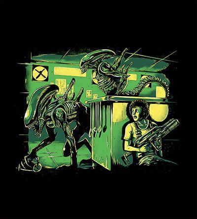 Jurassic Xenomorphs Hoodies by Barrett Biggers - Pixel Empire