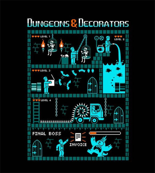 Dungeons And Decorators T-Shirts by Eduardo San Gil - Pixel Empire