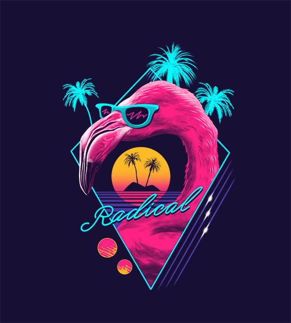 Rad Flamingo Hoodies by Vincent Trinidad - Pixel Empire