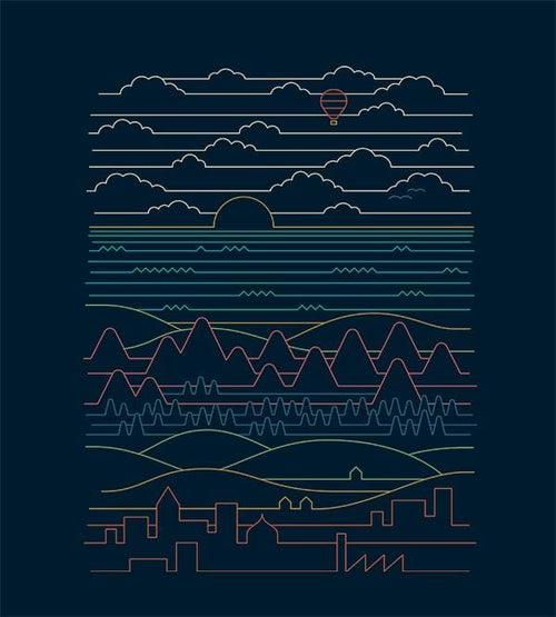 Linear Landscape T-Shirts by Rick Crane - Pixel Empire
