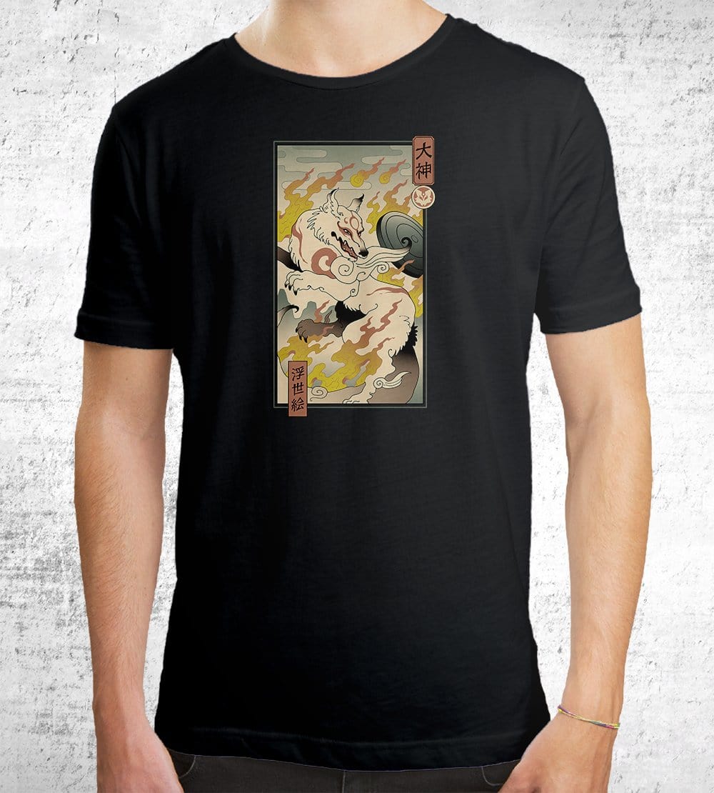 Okami Ukiyo-e T-Shirts by Vincent Trinidad - Pixel Empire