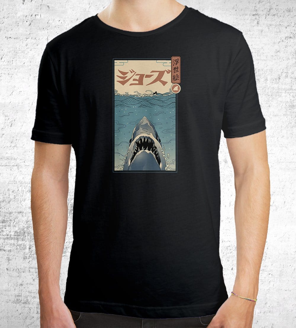 Shark Ukiyo-e T-Shirts by Vincent Trinidad - Pixel Empire