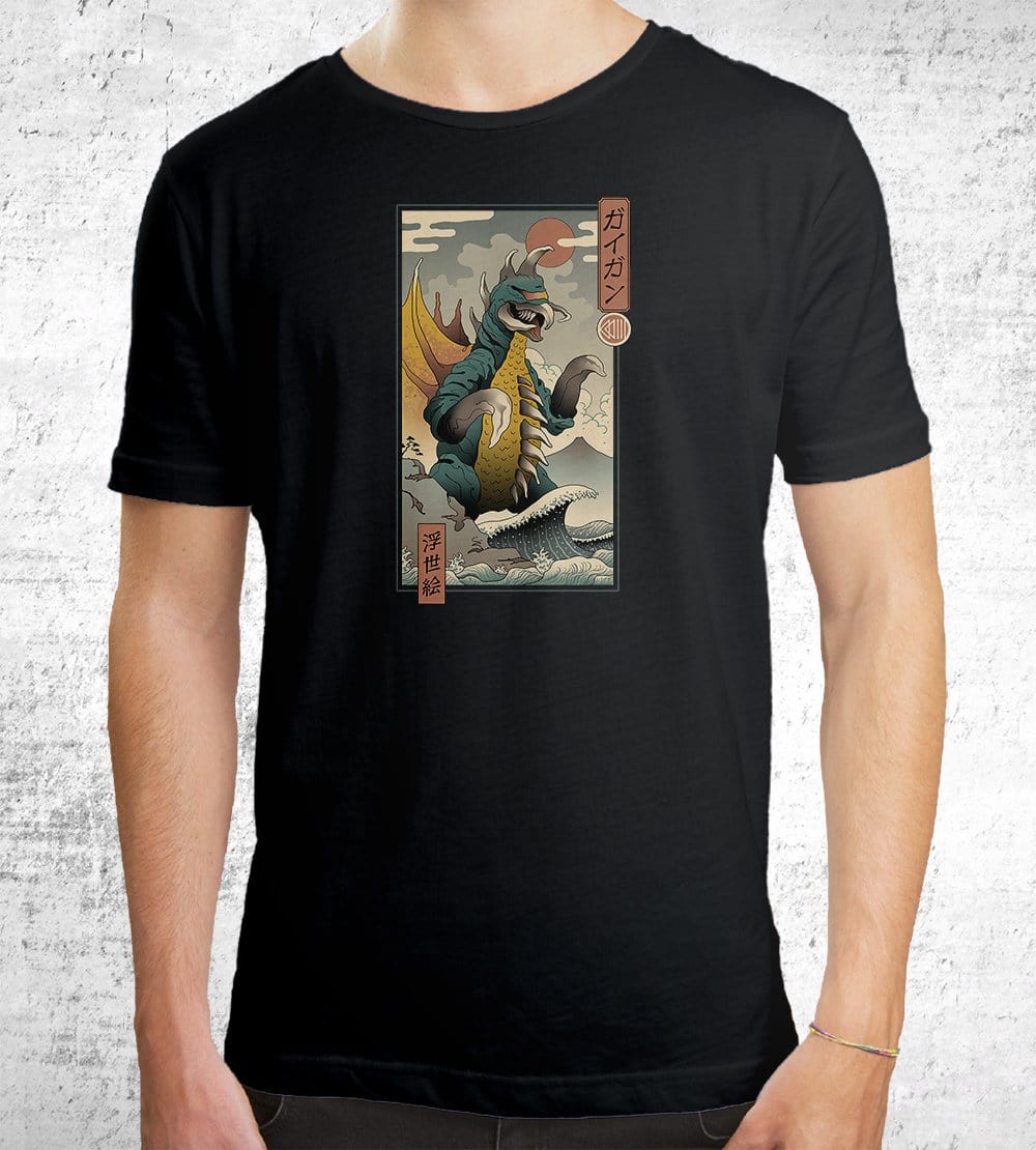 Alien Kaiju Ukiyo-e T-Shirts by Vincent Trinidad - Pixel Empire