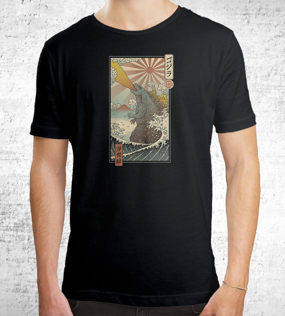 King Kaiju Ukiyo-e T-Shirts by Vincent Trinidad - Pixel Empire