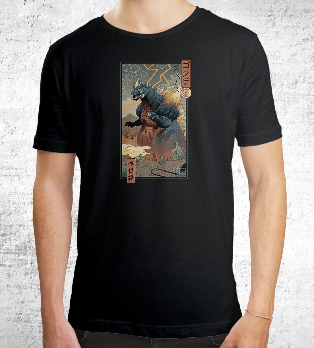 Space Kaiju Ukiyo-e T-Shirts by Vincent Trinidad - Pixel Empire