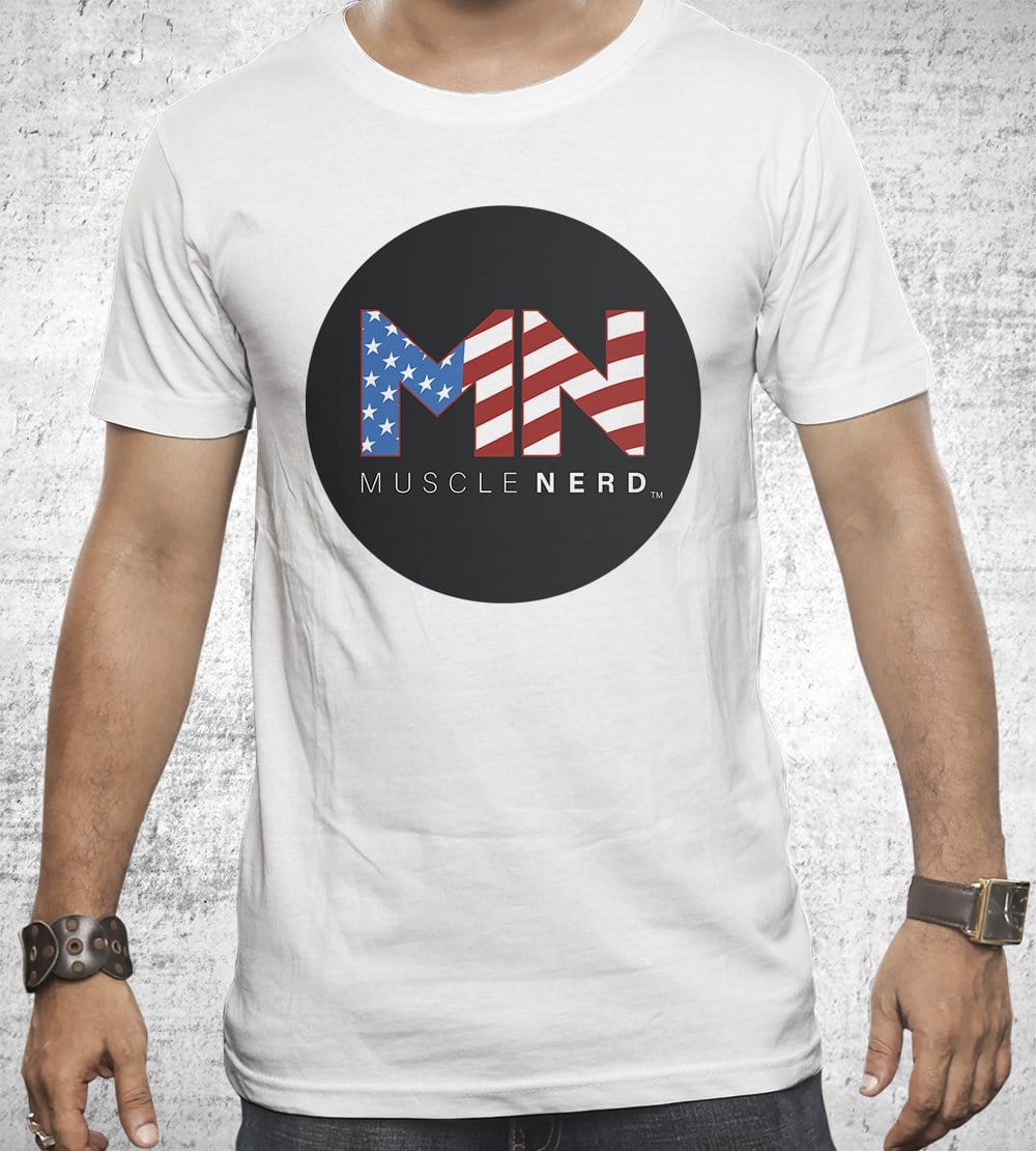American Flag Muscle Nerd T-Shirts by Muscle Nerd - Pixel Empire