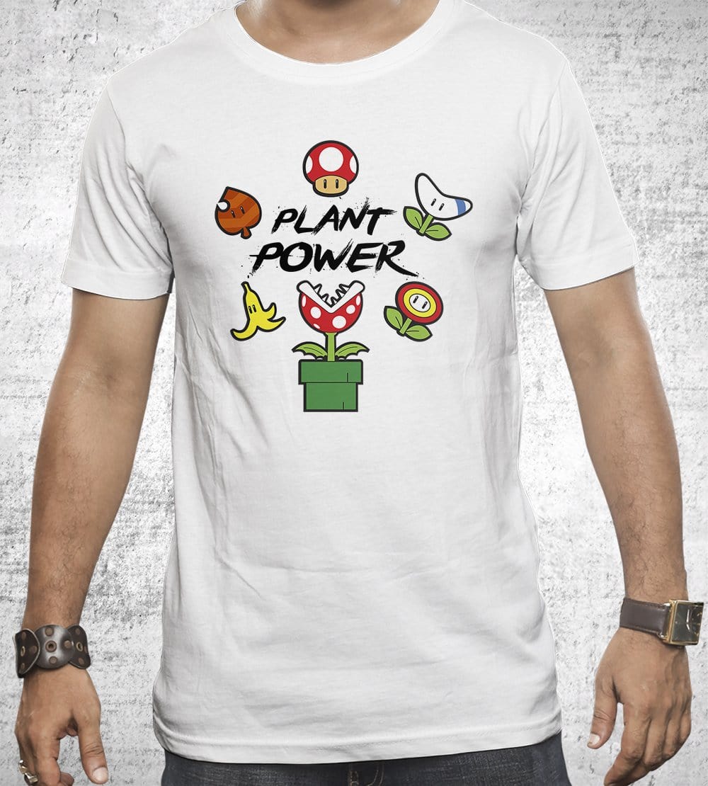 Plant Power White T-Shirts by Edge Fitness - Pixel Empire