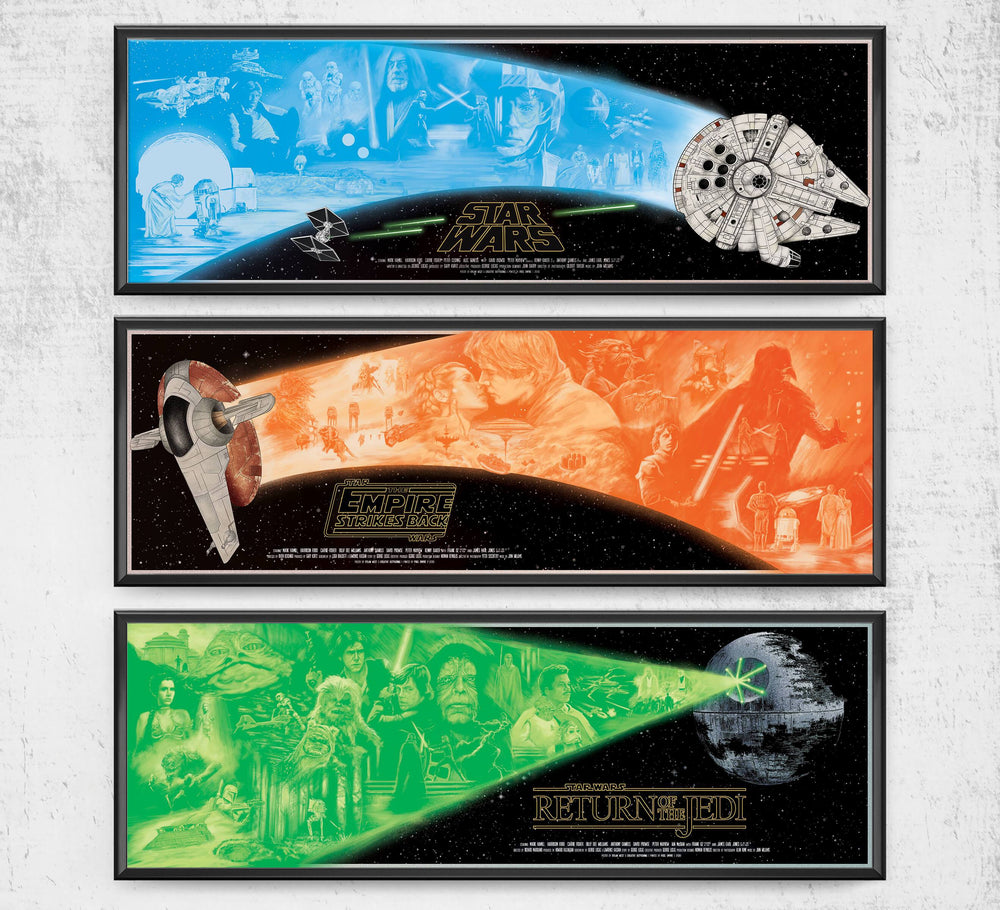Star Wars - Limited Edition Trilogy - 36" x 11.75" Prints Posters by Dylan West - Pixel Empire
