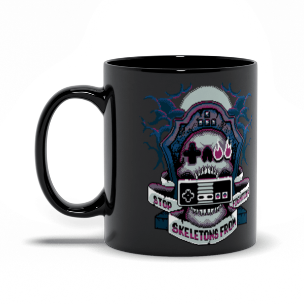 8-Bit SSFF Mugs by Stop Skeletons From Fighting - Pixel Empire