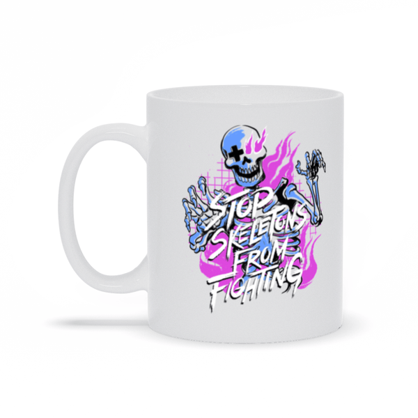 Stop Skeletons From Fighting Mugs by Stop Skeletons From Fighting - Pixel Empire