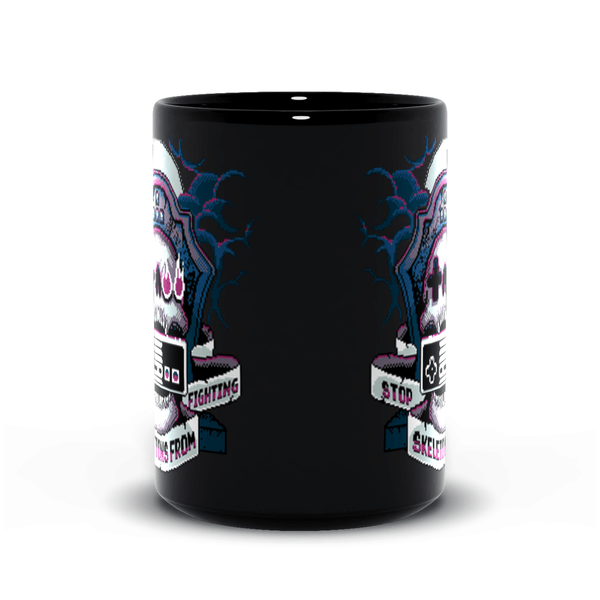 8-Bit SSFF Mugs by Stop Skeletons From Fighting - Pixel Empire