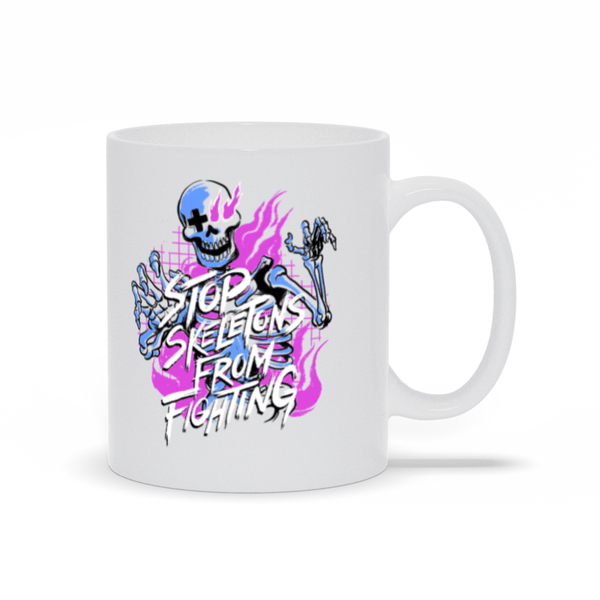 Stop Skeletons From Fighting Mugs by Stop Skeletons From Fighting - Pixel Empire